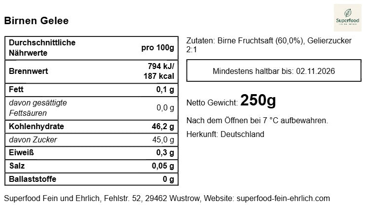🍐 Birnen-Gelee: Zarte Süße und natürliche Eleganz