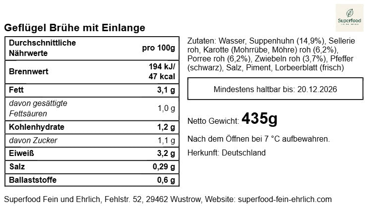 🍲 Geflügel-Brühe hausgemacht im Glas | Kraftvoller Geflügelfond | Superfood – fein & ehrlich