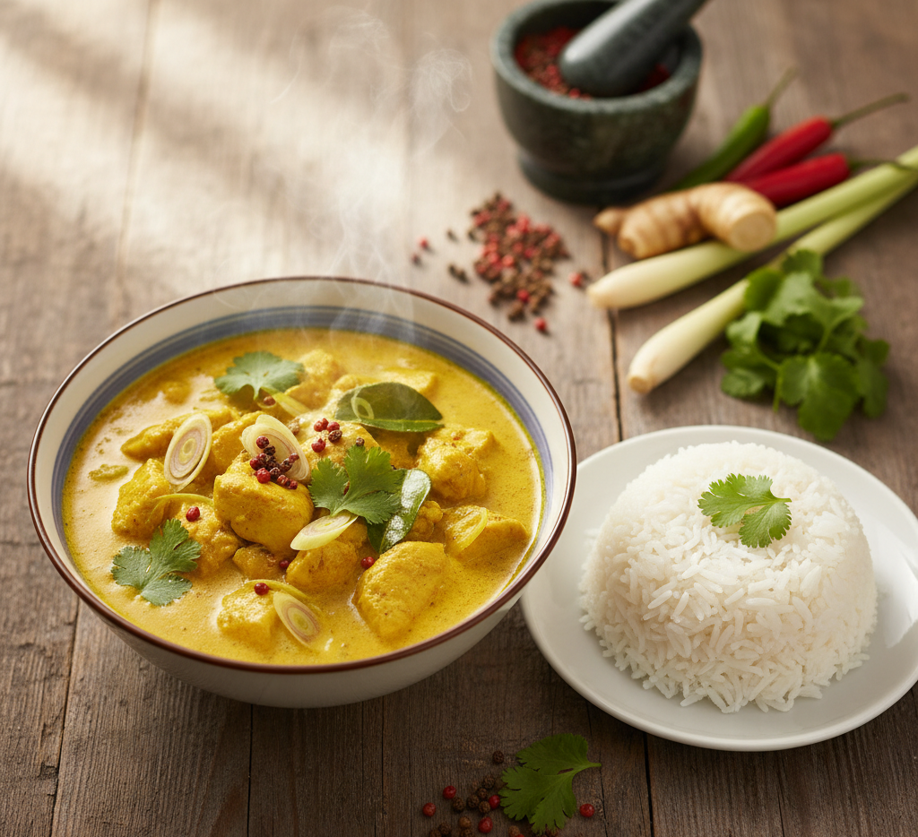 🍲 Würz-Fusion-Hähnchen-Curry (mit Galgant, Zitronengras und Sichuan)