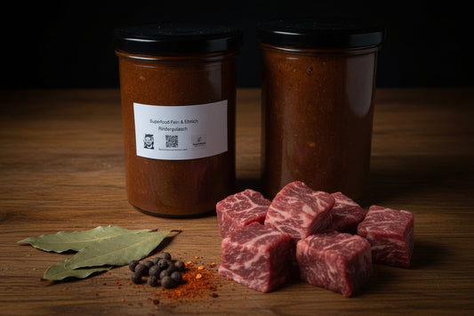 Herzhaftes Rindergulasch nach Traditional-Art (400g im Glas) | Zartes Rindfleisch, Dunkle Soße & Ohne Zusatzstoffe