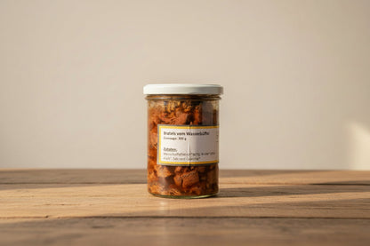 BIO Wendländische Bratels vom Wasserbüffel (390g) – Regionale Delikatesse von Mertens Mützen