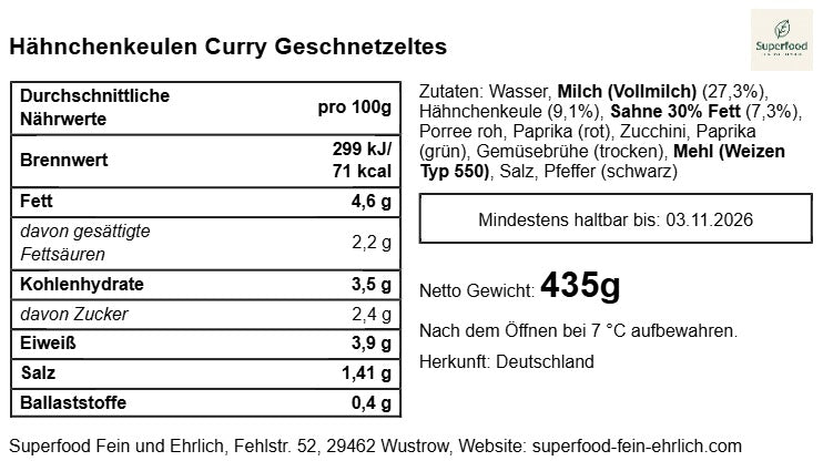 🍗 Feines Curry-Geschnetzeltes: Zarte Keule trifft auf exotische Wärme
