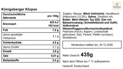 🍗Königsberger Klopse: Ein Klassiker in feiner Manufaktur-Qualität