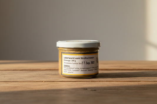 Bio Leberwurst vom Strohschwein (190g) – Hausmacher Art von Mertens Mützen