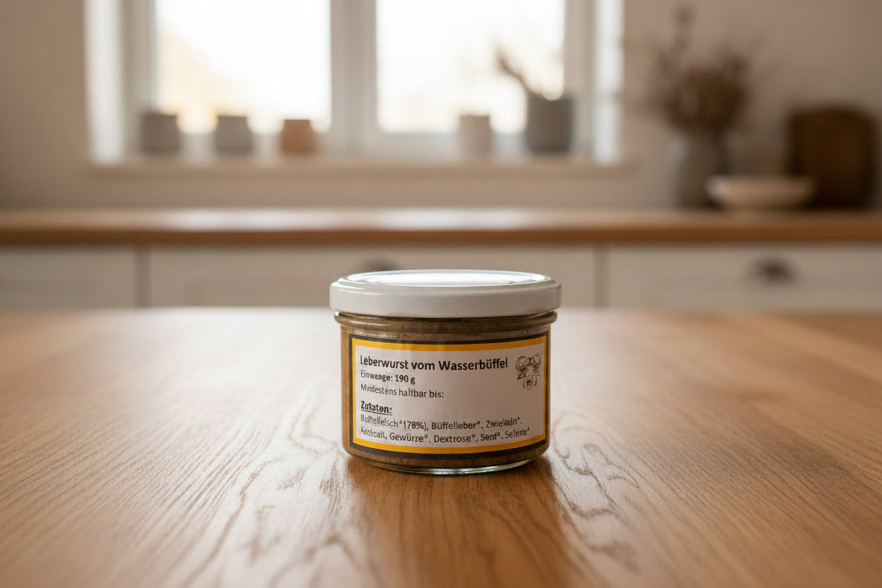 Bio Leberwurst vom Wasserbüffel (190g) – Exklusiver Genuss von Mertens Mützen