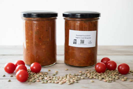 Fruchtig-herzhafte Linsen-Bolognese (im Glas) | Vegan, Proteineich & Verzehrfertig