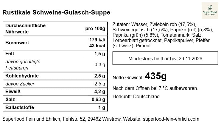 🍲 Rustikale Schweine-Gulasch-Suppe: Herzhaft und Hausgemacht