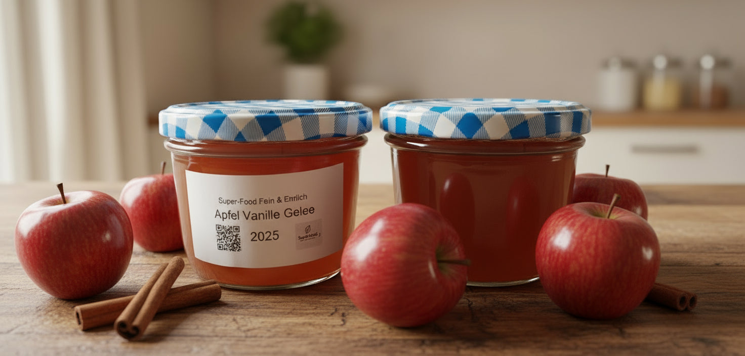 Apfel Vanille Gelee

Herbst Gelee

Feinkost Gelee

Apfelgelee mit Vanille

Hausgemachtes Gelee

Fruchtgelee Premium

Regionales Gelee

Gelee im Glas

Herbstliche Spezialität

Süßer Brotaufstrich

Vanille Apfel Aufstrich